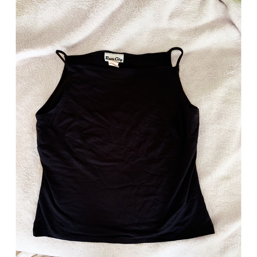 Rave City Black Slightly Cropped Tank Top